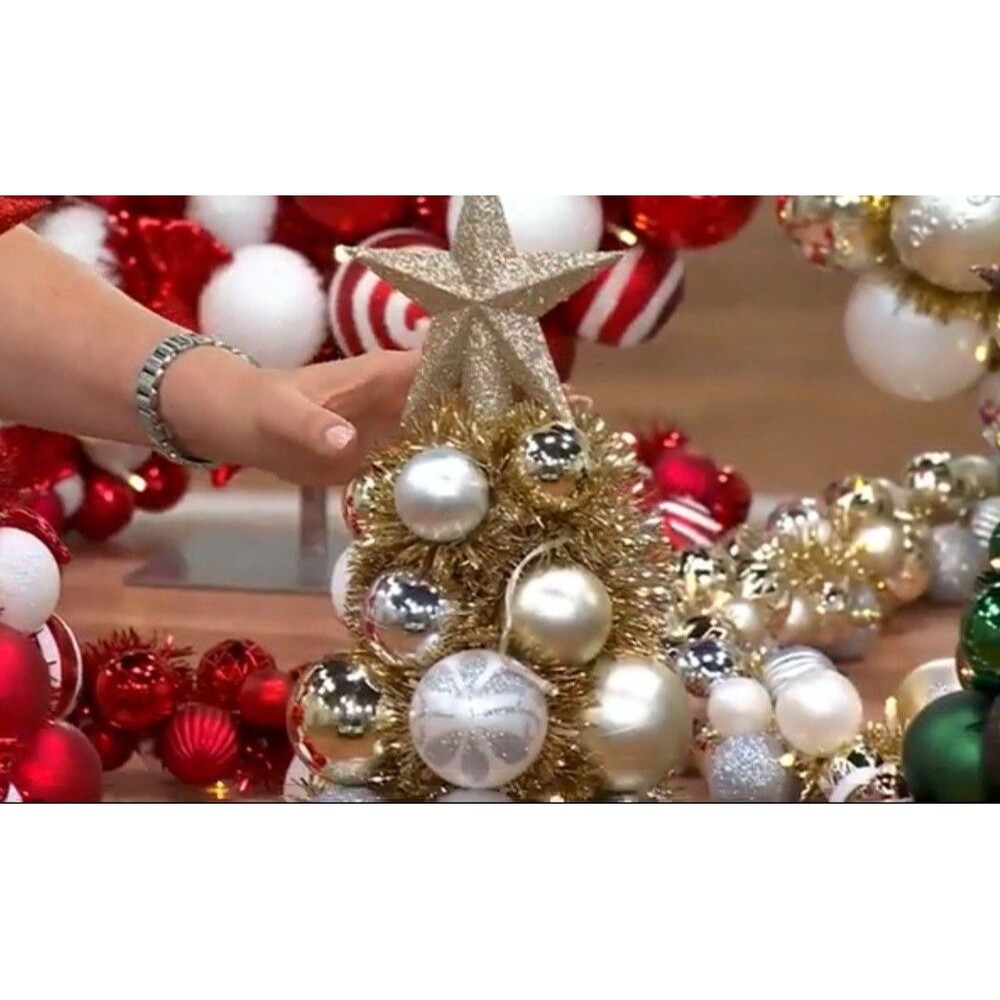 Kringle Express 24" Lit Shatterproof Ornament Tree - Metallic